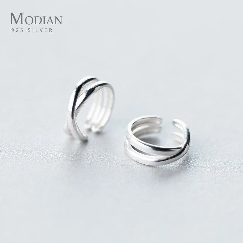 925 Sterling Silver Prevent Allergy Charm Clip Earrings