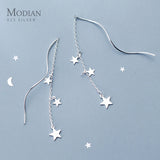 925 Sterling Silver Full Stars Line Drop Earrings for Women