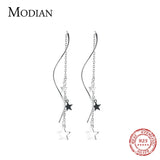 925 Sterling Silver Full Stars Line Drop Earrings for Women