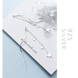 925 Sterling Silver Full Stars Line Drop Earrings for Women