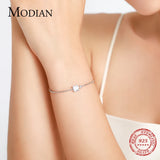 Clear CZ Bracelets 925 Sterling Silver Chain Bracelet for Wedding