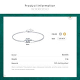 Clear CZ Bracelets 925 Sterling Silver Chain Bracelet for Wedding