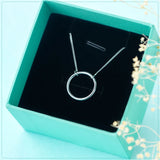 Sterling Silver Minimal Round Pendant Necklace for Women