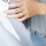 Sterling Silver Zircon Stackable Slim Ring for Women