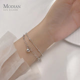 925 Sterling Silver Rabbit Love Heart Charm Bracelet