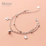 925 Sterling Silver Rabbit Love Heart Charm Bracelet