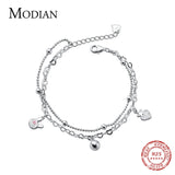 925 Sterling Silver Rabbit Love Heart Charm Bracelet