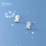 CZ Dinosaur 925 Sterling Silver Stud Earrings for Women