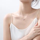 925 Sterling Silver Dolphin CZ Necklace for Women