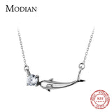 925 Sterling Silver Dolphin CZ Necklace for Women