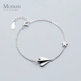 CZ Stars Aircraft Chain Bracelet 925 Sterling Silver Jewelry for Women