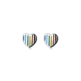 Colorful Enamel Mini Love Hearts 925 Silver Stud Earrings for Women