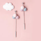 Colorful Balloon Drop Earring 925 Silver Zircon Tassel Jewelry