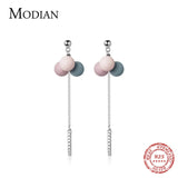 Colorful Balloon Drop Earring 925 Silver Zircon Tassel Jewelry