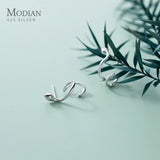 Snake Stud Earrings 925 Silver Green Zirconia Jewelry Women