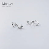 Snake Stud Earrings 925 Silver Green Zirconia Jewelry Women