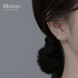 Snake Stud Earrings 925 Silver Green Zirconia Jewelry Women