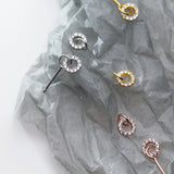 CZ Swing Stud Earrings Sterling Silver 925 Women Wedding