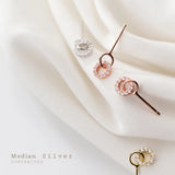 CZ Swing Stud Earrings Sterling Silver 925 Women Wedding