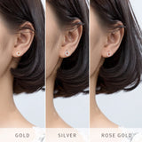 CZ Swing Stud Earrings Sterling Silver 925 Women Wedding