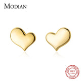 Irregular Heart Stud Earrings 925 Sterling Silver Prevent Allergy Jewelry