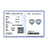 925 Silver CZ Heart Stud Earrings Wedding Jewelry