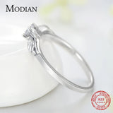 925 Silver Angel Wings CZ Finger Ring Women's Unique Jewelry