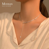 Adjustable Necklace 925 Sterling Silver Jewelry Mode Accessories