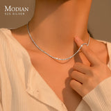 Adjustable Necklace 925 Sterling Silver Jewelry Mode Accessories