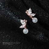 Zircon Butterfly Silver Drop Earrings Moonstone Dangle