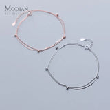 Sterling Silver Double Layer Chain Bracelet for Women