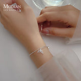 925 Silver Mermaid Tail Charm Anklet w/ CZ Foot Jewelry