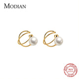 Pearl 925 Sterling Silver Clips Earrings Cuff for Women Brincos Jewelry