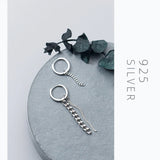 925 Sterling Silver Tassel Round Dangle Earrings Swing Sparkling Charm For Women