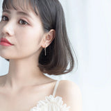 925 Sterling Silver Tassel Round Dangle Earrings Swing Sparkling Charm For Women