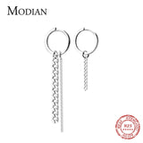 925 Sterling Silver Tassel Round Dangle Earrings Swing Sparkling Charm For Women