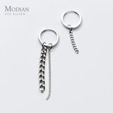 925 Sterling Silver Tassel Round Dangle Earrings Swing Sparkling Charm For Women
