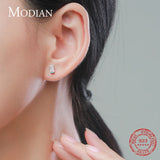 Emerald Cut Clear CZ Ear Studs 925 Sterling Silver Earrings