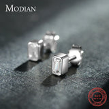 925 Silver Emerald Cut Zirconia Stud Earrings Wedding Jewelry