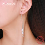 925 Silver Clear CZ Drop Earring Tassel Dangle Earrings Women Jewelry