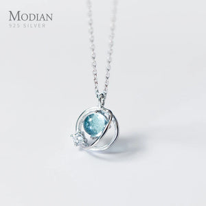Opal Crystal Round Necklace Pendant 925 Sterling Silver Jewelry Women Party
