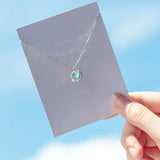 Opal Crystal Round Necklace Pendant 925 Sterling Silver Jewelry Women Party