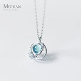 Opal Crystal Round Necklace Pendant 925 Sterling Silver Jewelry Women Party