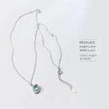 Opal Crystal Round Necklace Pendant 925 Sterling Silver Jewelry Women Party