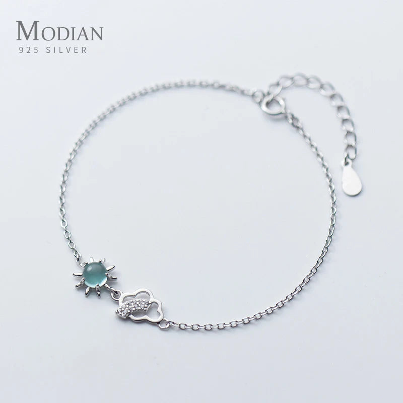 Cloud Crystal Sun Bracelet 925 Sterling Silver Gift for Women