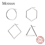 Minimalism Stud Earrings 925 Sterling Silver Round Jewelry