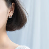 Minimalism Stud Earrings 925 Sterling Silver Round Jewelry