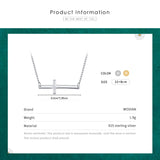 925 Sterling Silver Cross Choker Necklace Shining Chain Pendant Jewelry