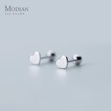 Stars Heart Bead Stud Earrings Fine S925 Silver Jewel