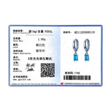 Tourmaline Hoop Earrings 925 Silver Rectangle Paraiba Earring Women Jewelry